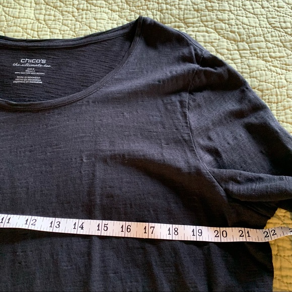 Chico’s Black Long Sleeve T-Shirt * 16 - Picture 7 of 13